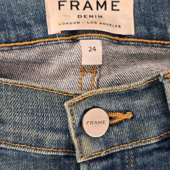 Frame Denim Le Garçon Distressed Jeans Size 24 - Picture 4 of 11